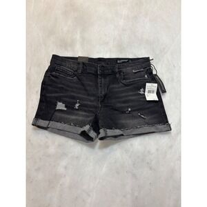 BlankNYC The Fulton Roll Up Short Black Distressed Denim Shorts 02UL8150 Size 29